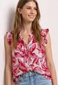 Blusentop mit Split Neck und Rüschen 38 - Off White