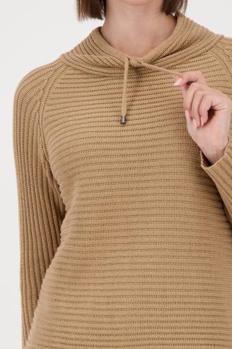 Strickpullover mit Stehkragen 46 - Cognac