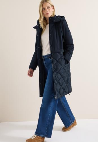 Mantel mit Strukturmix XL - Dark Navy Blue