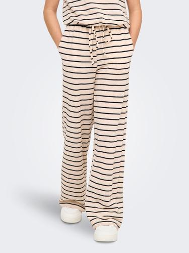KOGJANA STRIPED WIDE PANT JRS 158/164 Weiter Beinschnitt - Tofu
