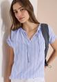 Dropped Shoulder Bluse mit Struktur M - Blouse Blue