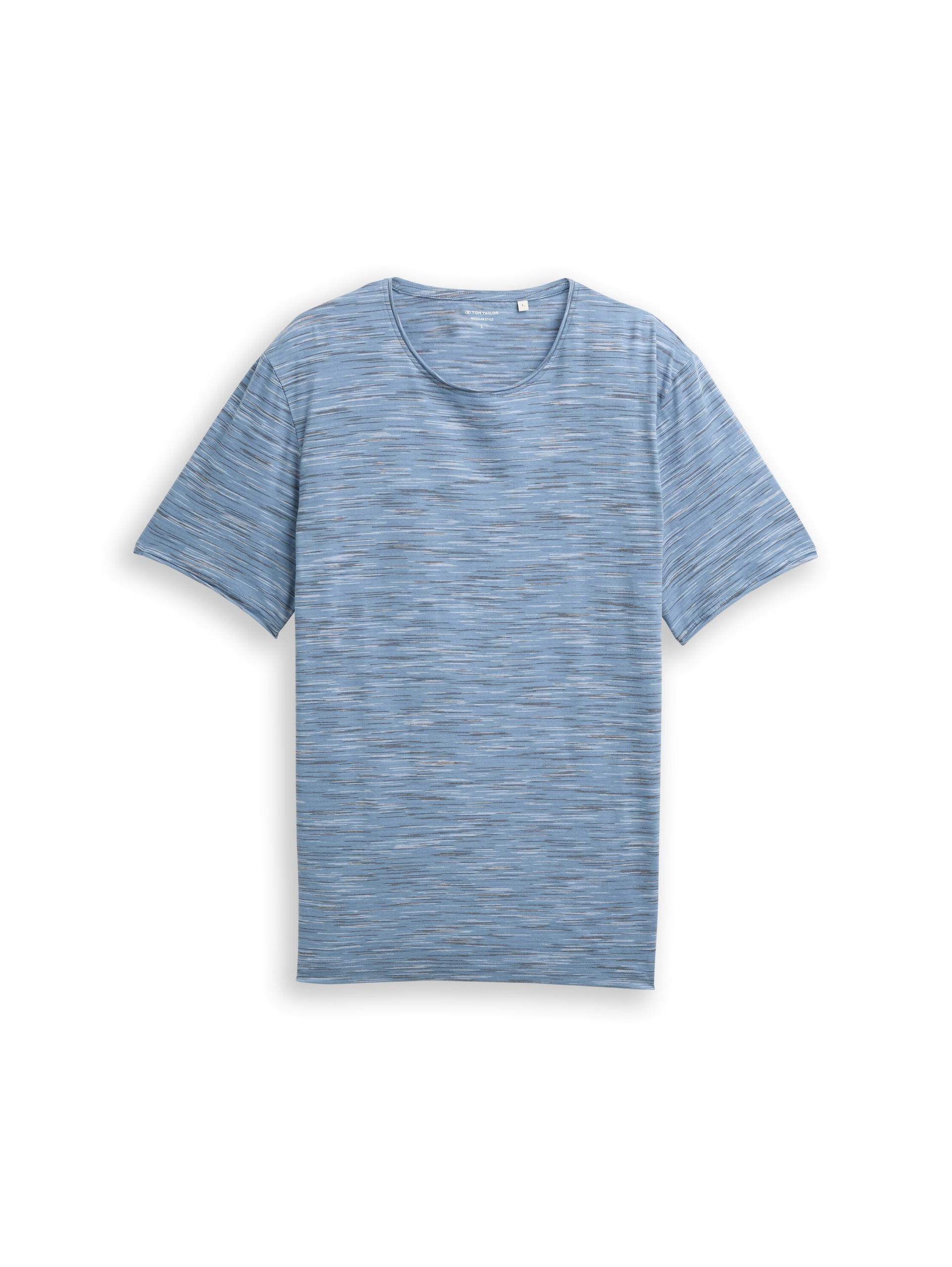 T-Shirt in Melange-Optik XL Regular Fit - Blue Multicolor Inject