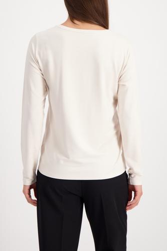 Langarmshirt mit Fellapplikationen 46 - Almond