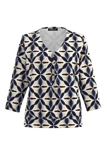 Blusenshirt NOS mit Faltendetail im Vorderteil 44 - French Blue/ink/sand/ecru