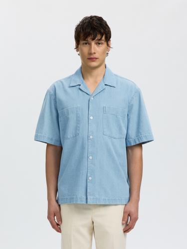 SLHRLXCARLO DENIM SS SHIRT RESORT