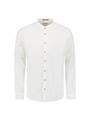 Shirt Granddad Solid With Linen M Regular Fit - White