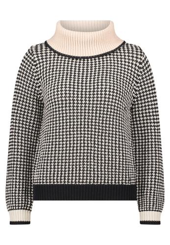 Strickpullover 42 Figurumspielend - Weiß/schwarz