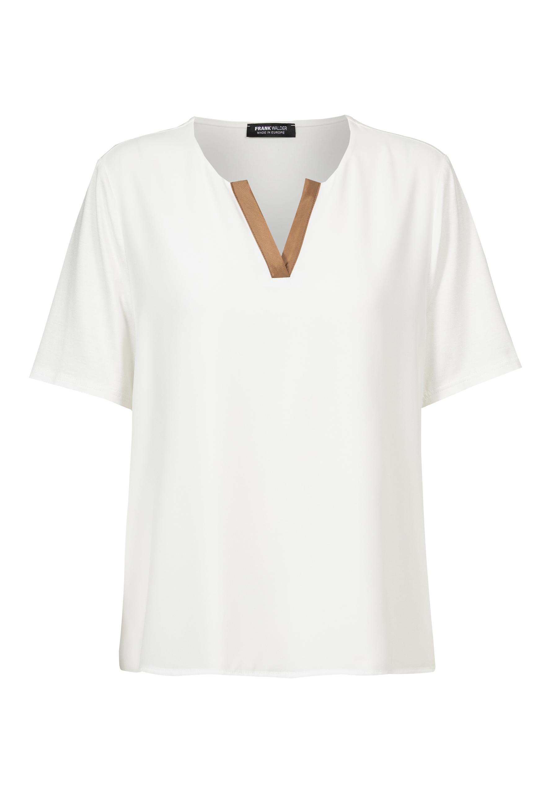 Shirt SALTED TANGERINE mit Kontrastbesatz 40 - Ecru