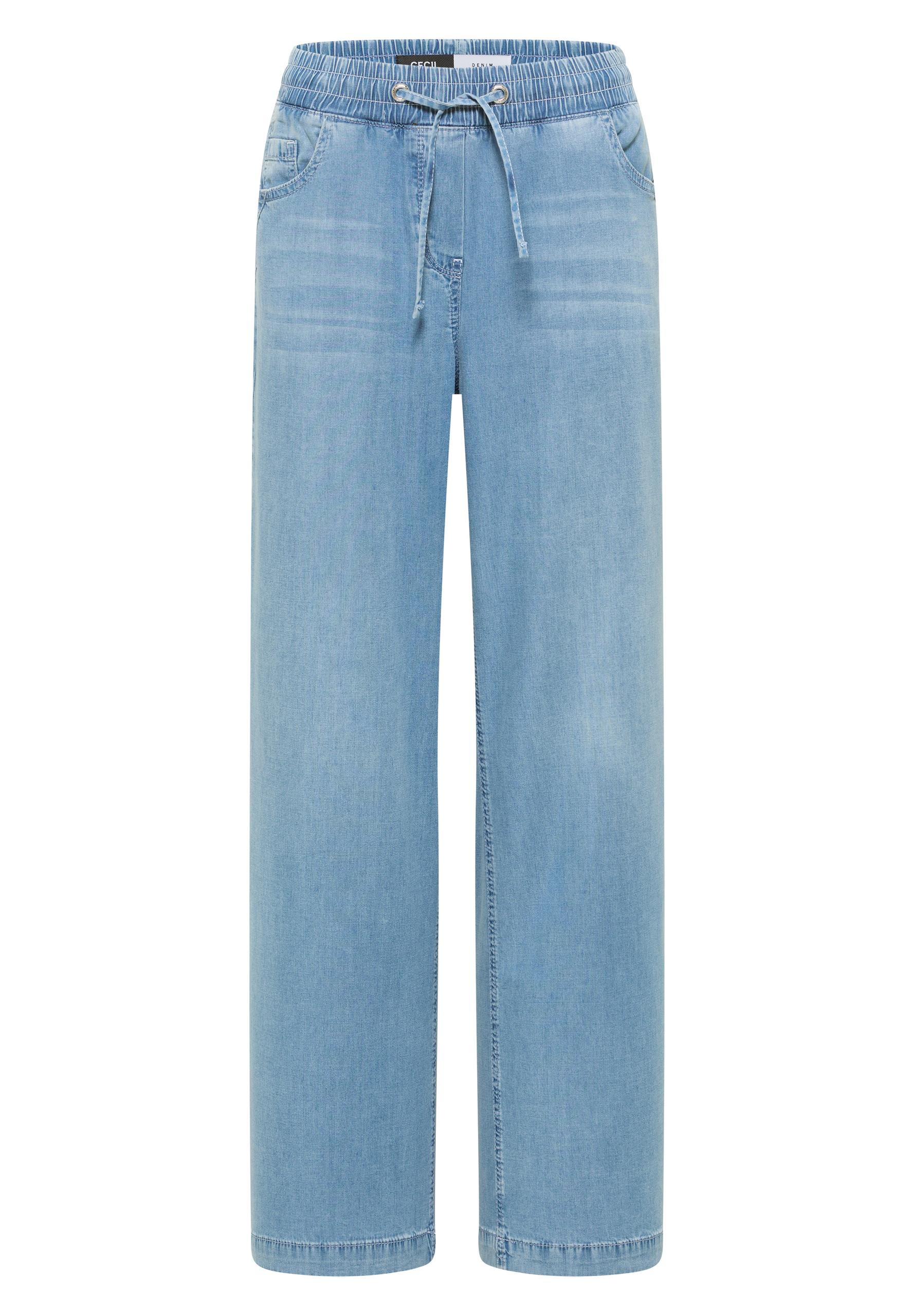 High Waist Wide Leg Jeans im Loose Fit L/30 - Light Blue Used Wash