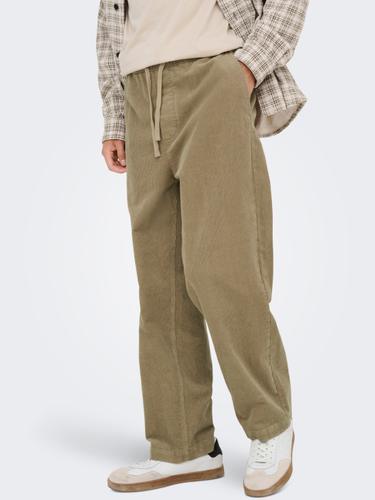 ONSFADE LOOSE 0188 STRING CORD PANT XL Locker geschnitten - Chinchilla