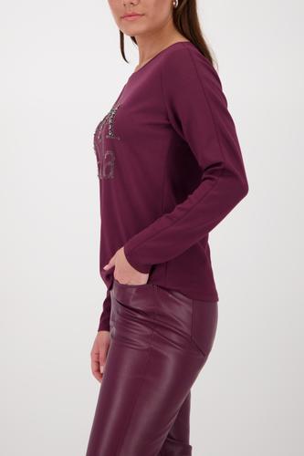Sweatshirt mit Schmuckschrift 36 - Bordeaux