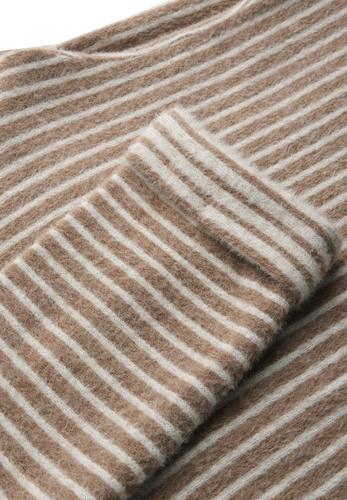 Gestreifter Cosy Pullover 42 - Honey Sand