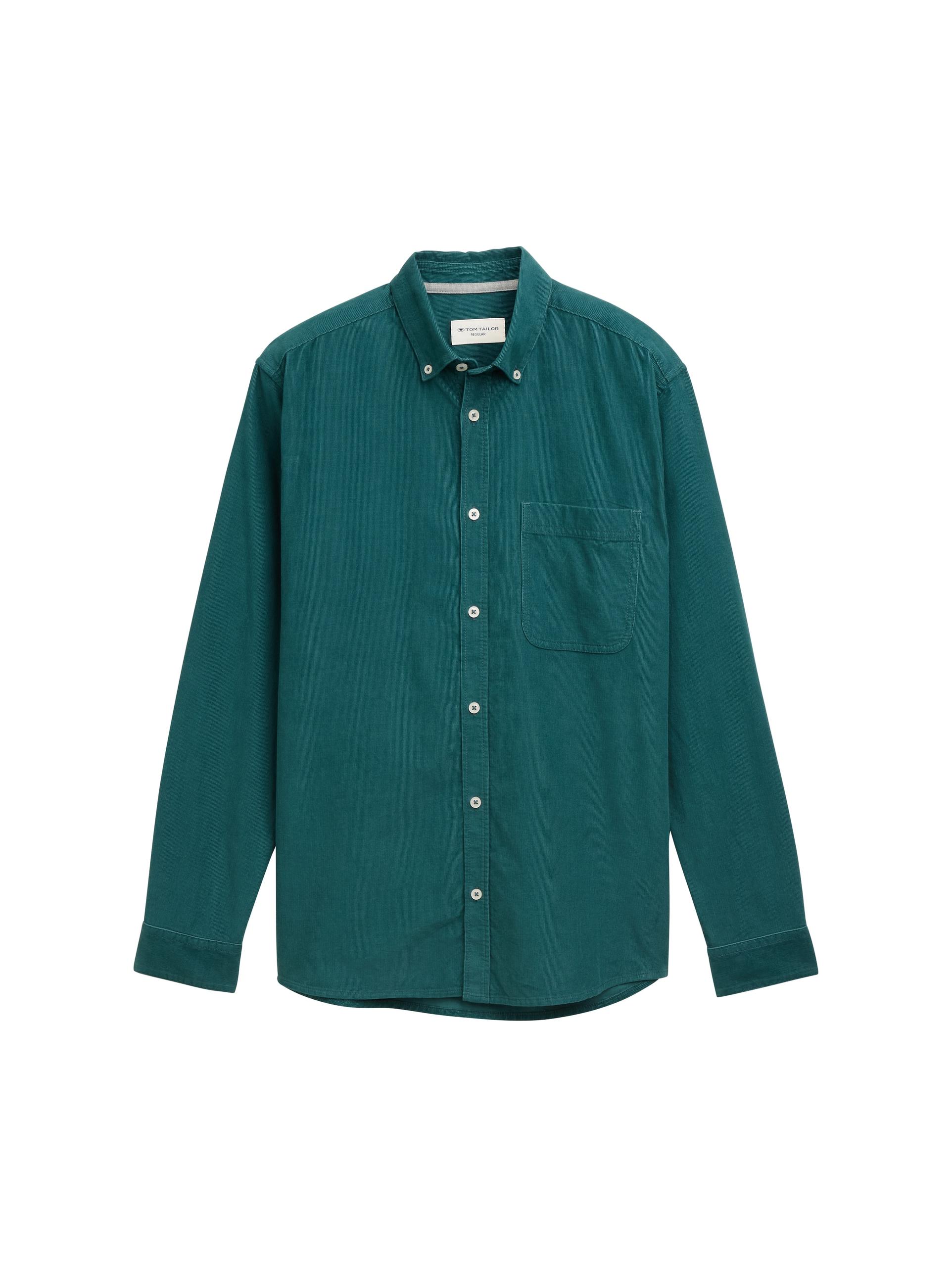 Regular Fit Cordhemd mit Brusttasche XXL Regular Fit - Jasper Green