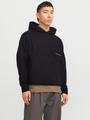 JORPORTO PATTERN SWEAT HOOD M Locker geschnitten - Black