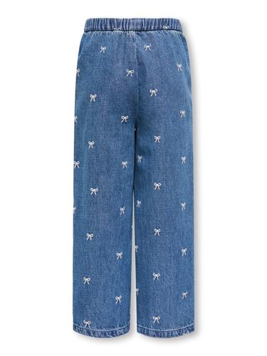 KMGPIERCE WIDE BOW JEANS DNM YOK 128 Weite Passform - kurz geschnitten - Medium Blue Denim
