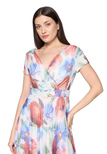 Cocktailkleid 44 Ausgestellt - Blau/Rot