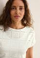 T-Shirt mit Lochmuster M - Vanilla White
