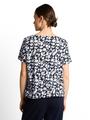 Crinkle T-Shirt mit Muster XXXL Regular Fit - Blue Ginkgo Minimal