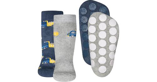 Baby Haussocken Doppelpack blau/grau Gr. 17/18 Jungen Baby