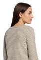 Streifenshirt L Leicht tailliert - Khaki/Cream