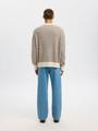 SLHKEITH LS KNIT RELAXED CREW NECK XL Locker geschnitten - Egret