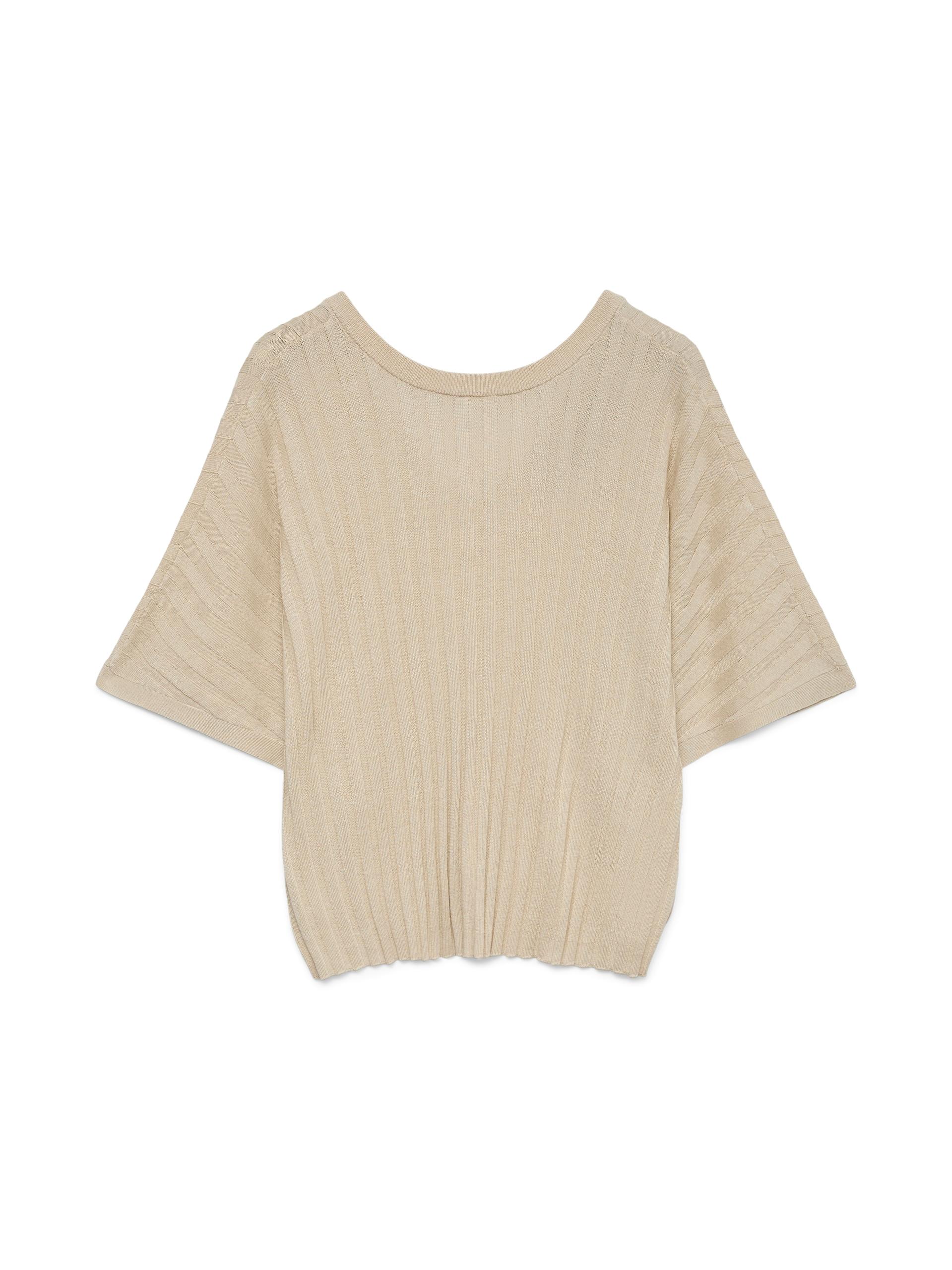VMBARBADOS SS V-BACK PULLOVER GA SE M Normal geschnitten - Oatmeal