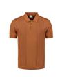 Pullover Short Sleeve Polo Solid Placed Jacquard M Regular Fit - Caramel