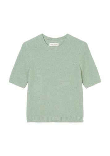 Bouclé-Pullover slim Grün M