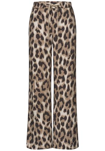High Waist Wide Leg Hose mit Leo-Print 42/30 - Timeless Beige