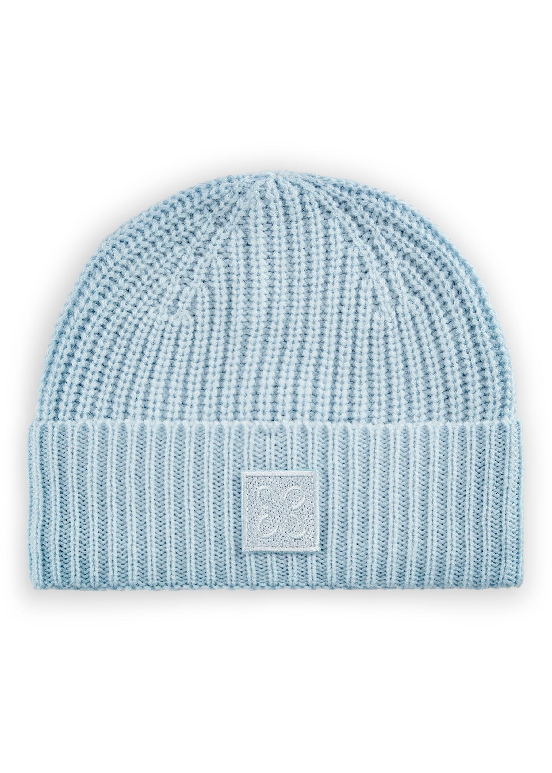 Mütze aus Rippenstrick - Hellblau / .
