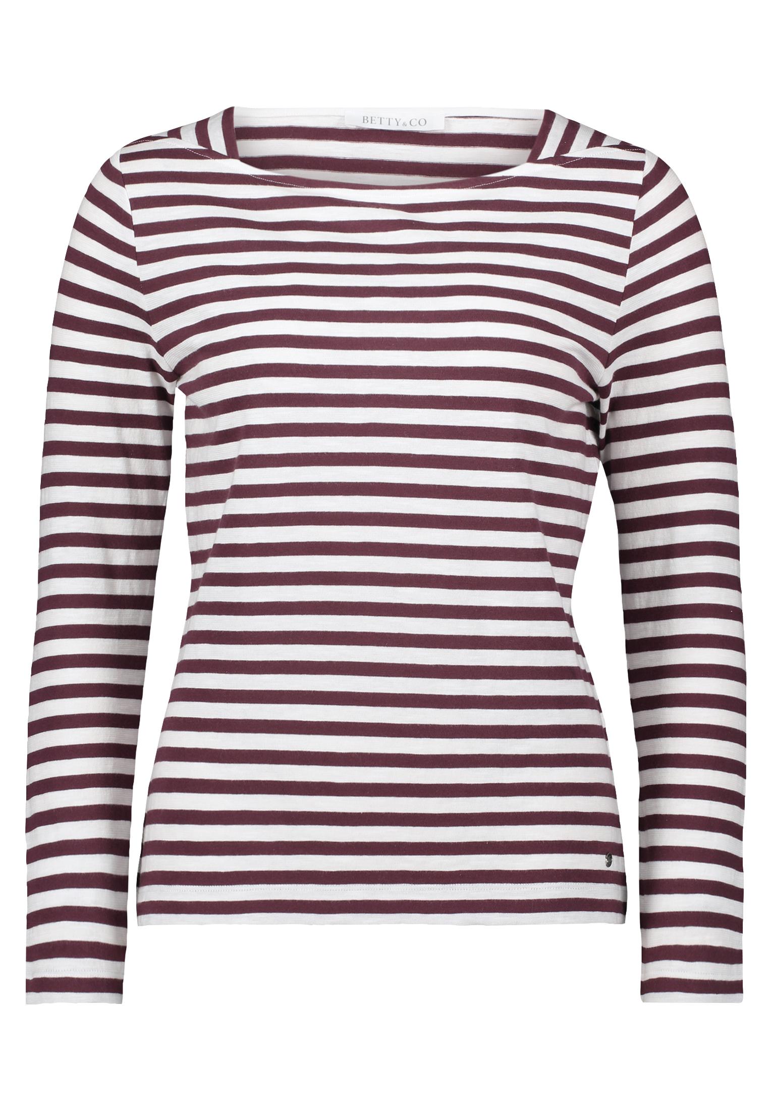 Ringelshirt L Figurnah - Cream/dark Red