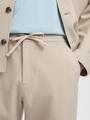 SLM196-STRAIGHT ROBERT STRING PANT NOOS L Gerade geschnitten - Egret