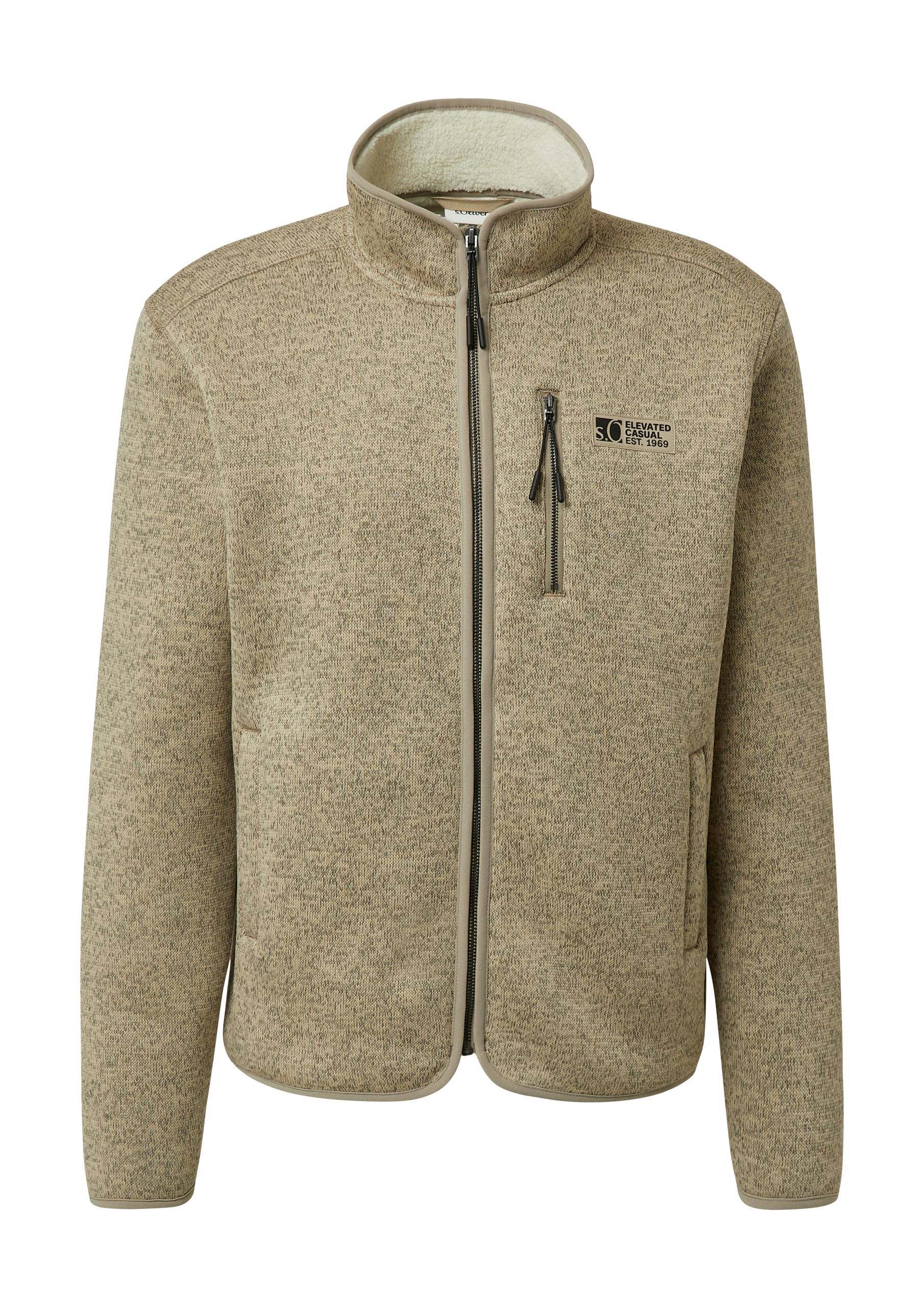 Sweatshirt Jacke L Regular Fit - Beige