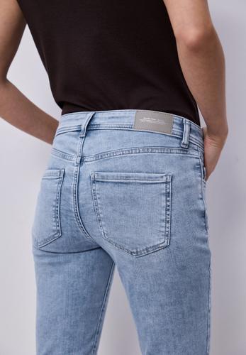 Mid Waist Slim Leg Jeans im Slim Fit 32/28 - Light Blue Random Wash