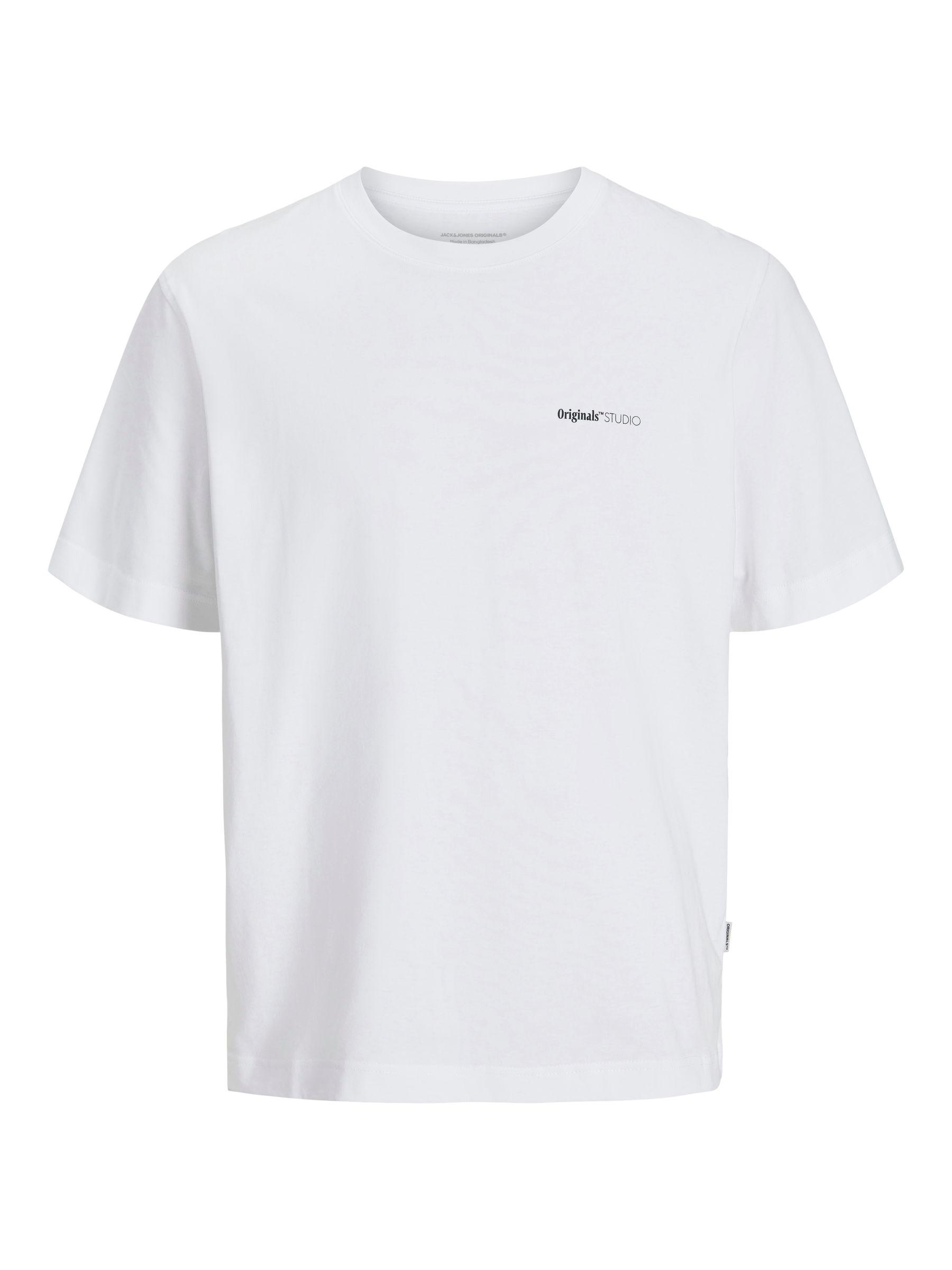 JORVARENNA PAINTED BACK TEE SS CREW NECK XXL Locker geschnitten - Bright White