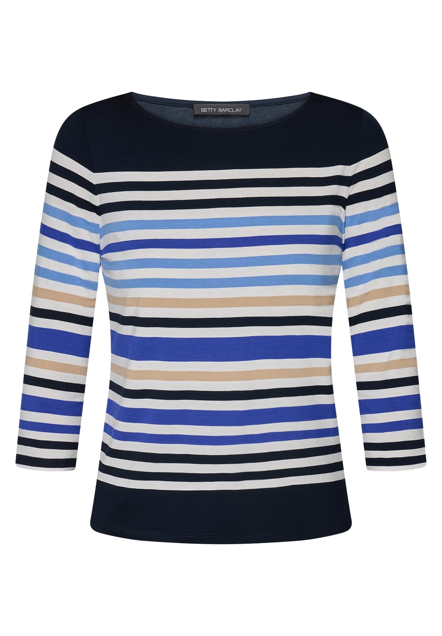 Basic Shirt 44 Tailliert - Dunkelblau/Weiß