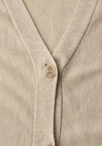 Cardigan in Unifarbe 42 - Cotton Beige Mel.