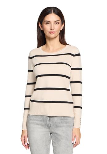 Basic-Pullover 36 Gerade - Patch Beige/black