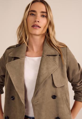 Trenchcoat aus Velours 38 - Cinnamon Brown