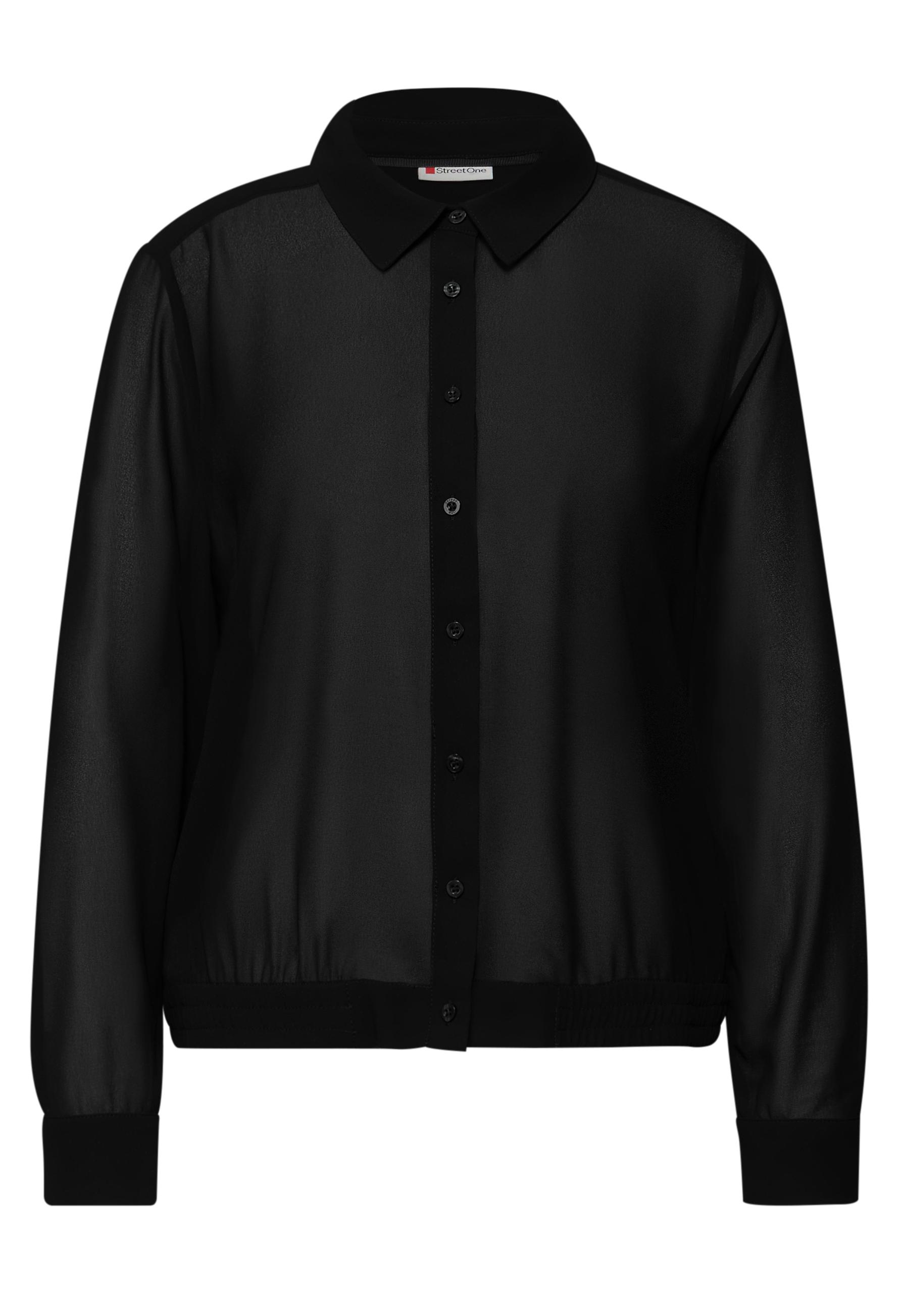 Chiffon Hemdbluse 38 - Black