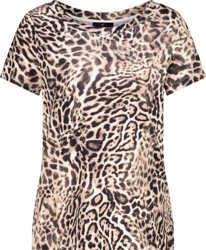 T-Shirt mit Leo-Muster 40 - Dark Chocolate Gemustert