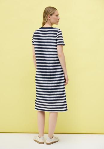 Gestreiftes Ajour-Kleid M - Urban Navy Blue