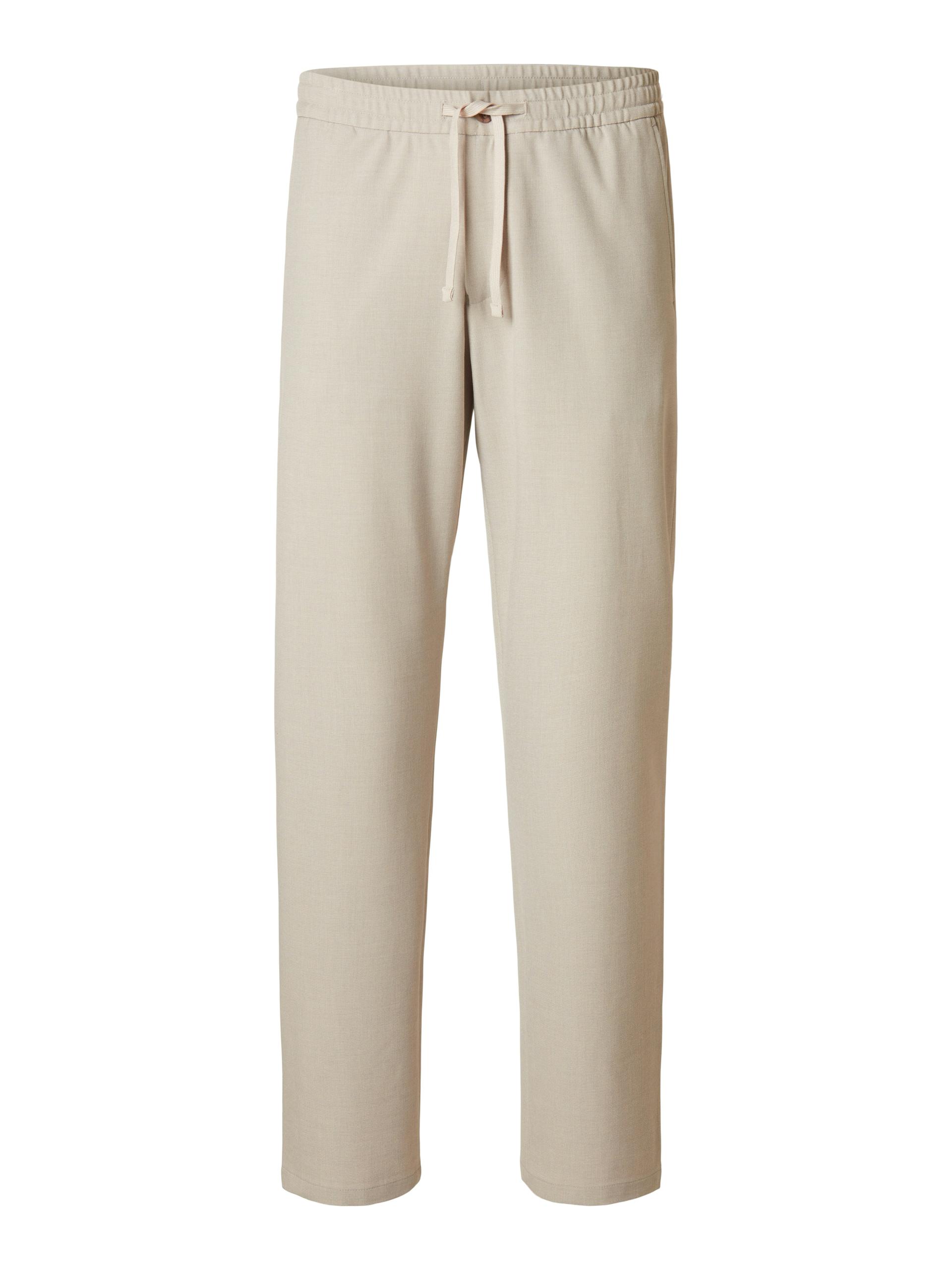 SLM196-STRAIGHT ROBERT STRING PANT NOOS L Gerade geschnitten - Egret