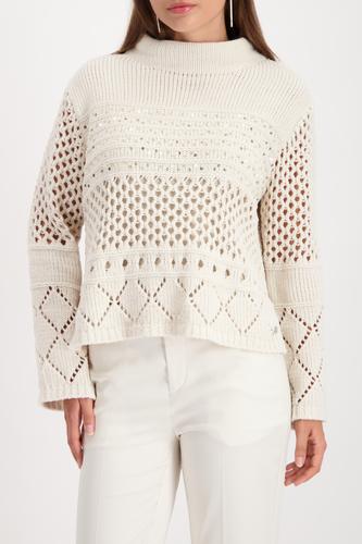 Strickpullover mit Ajourmuster 38 - Almond