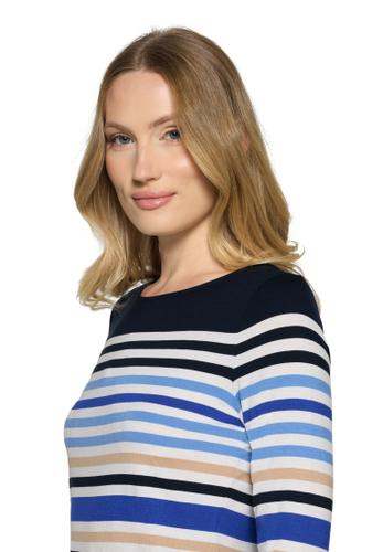 Basic Shirt 44 Tailliert - Dunkelblau/Weiß