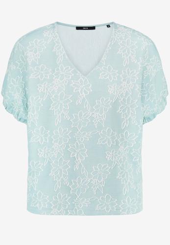 Shirt mit Blumen-Stickerei