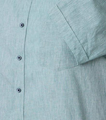 Leinenhemd kurzarm 3XL Comfort Fit - Grün