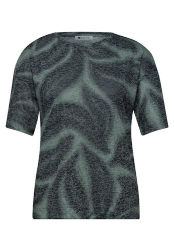 Shirt im Ausbrenner-Look mit Print 40 - Deep Bound Green