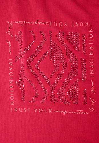 Shirt mit Glitzer-Print S - Glazed Apple Red