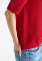 Kurzarm Pullover mit Struktur S - Glazed Apple Red